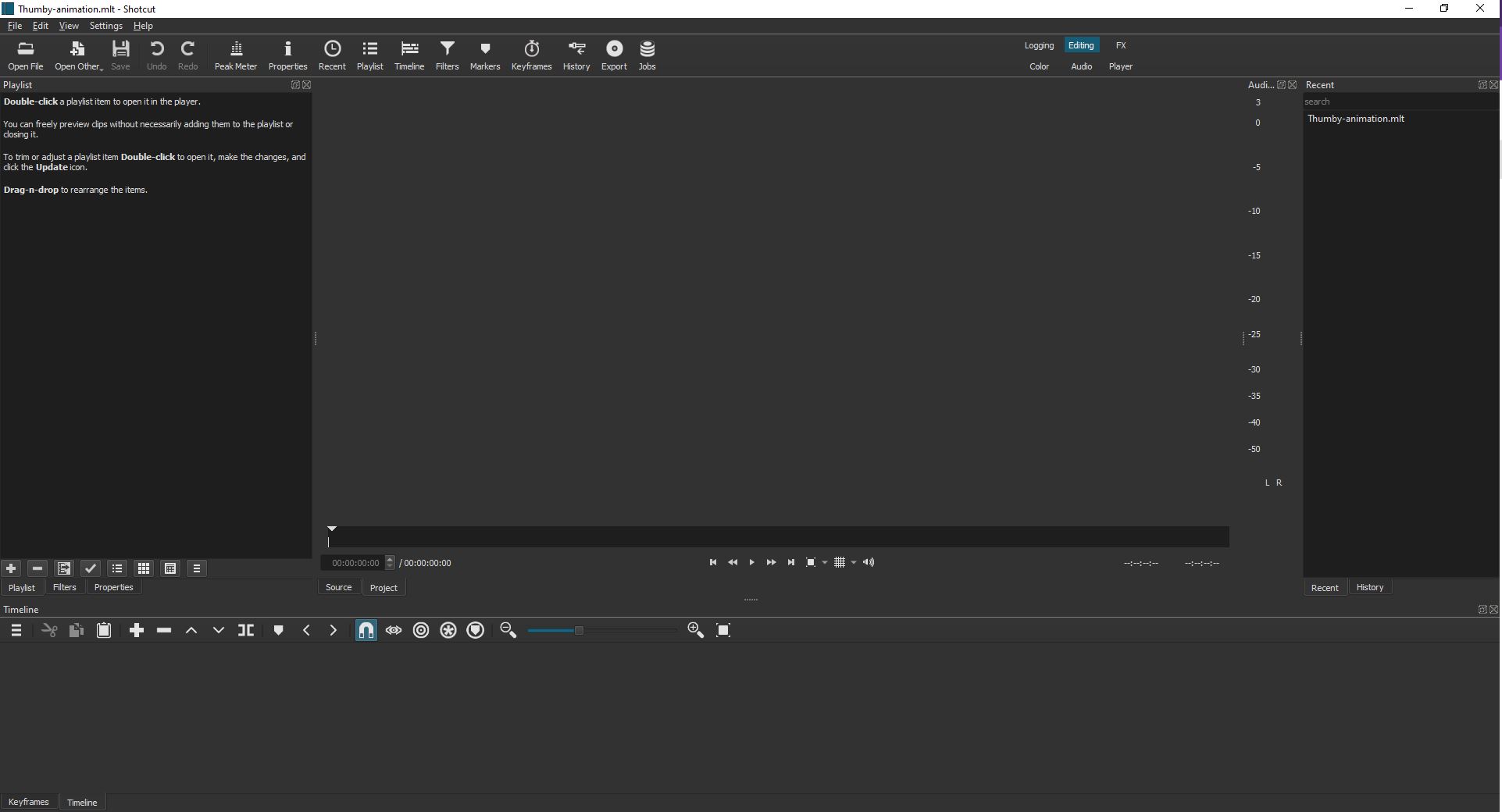 Opening shotcut screenshot