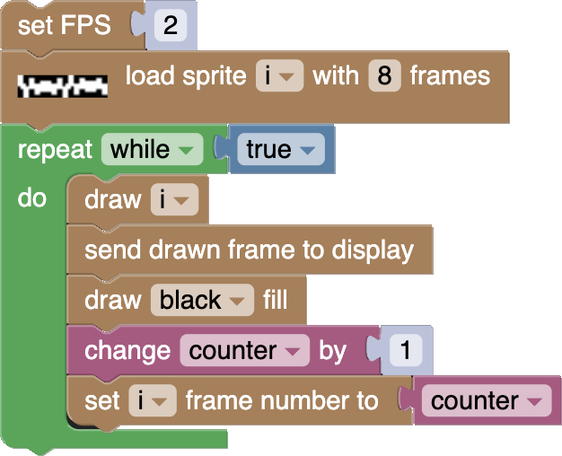Editor blockly animated sprite example blocks