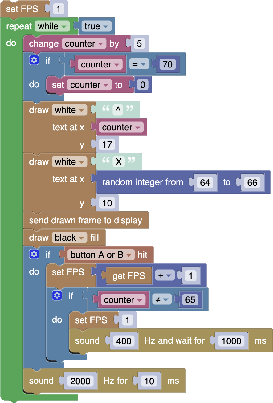 Thumby blockly speed buzzer stage12