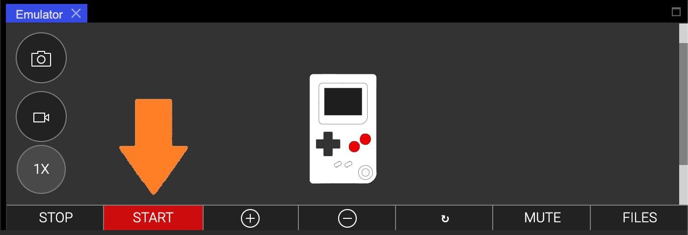 Thumby emulator start dark screenshot