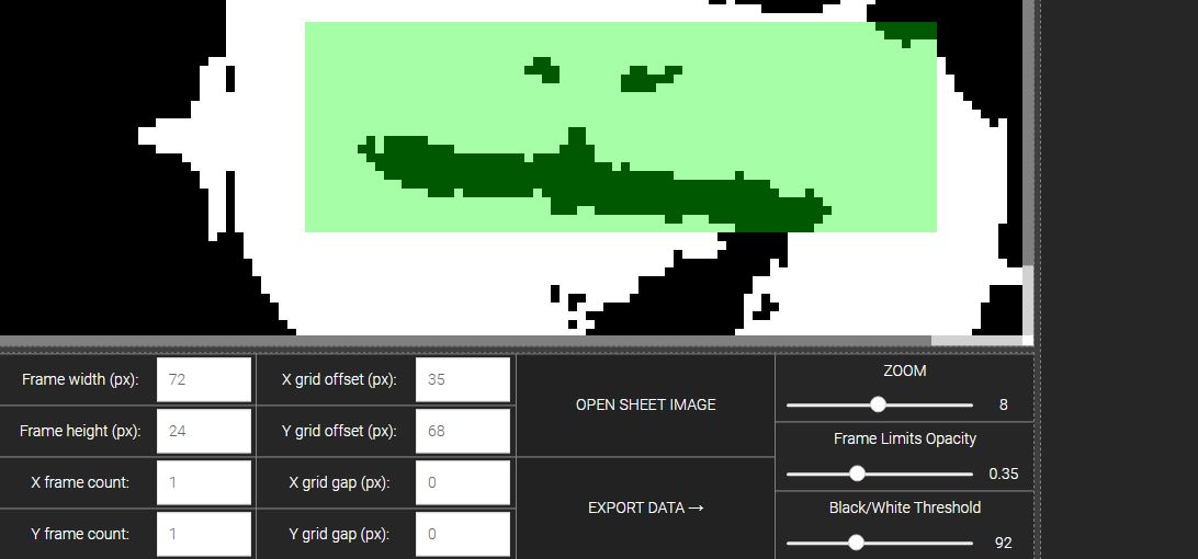 Sprite sheet different part of cat face