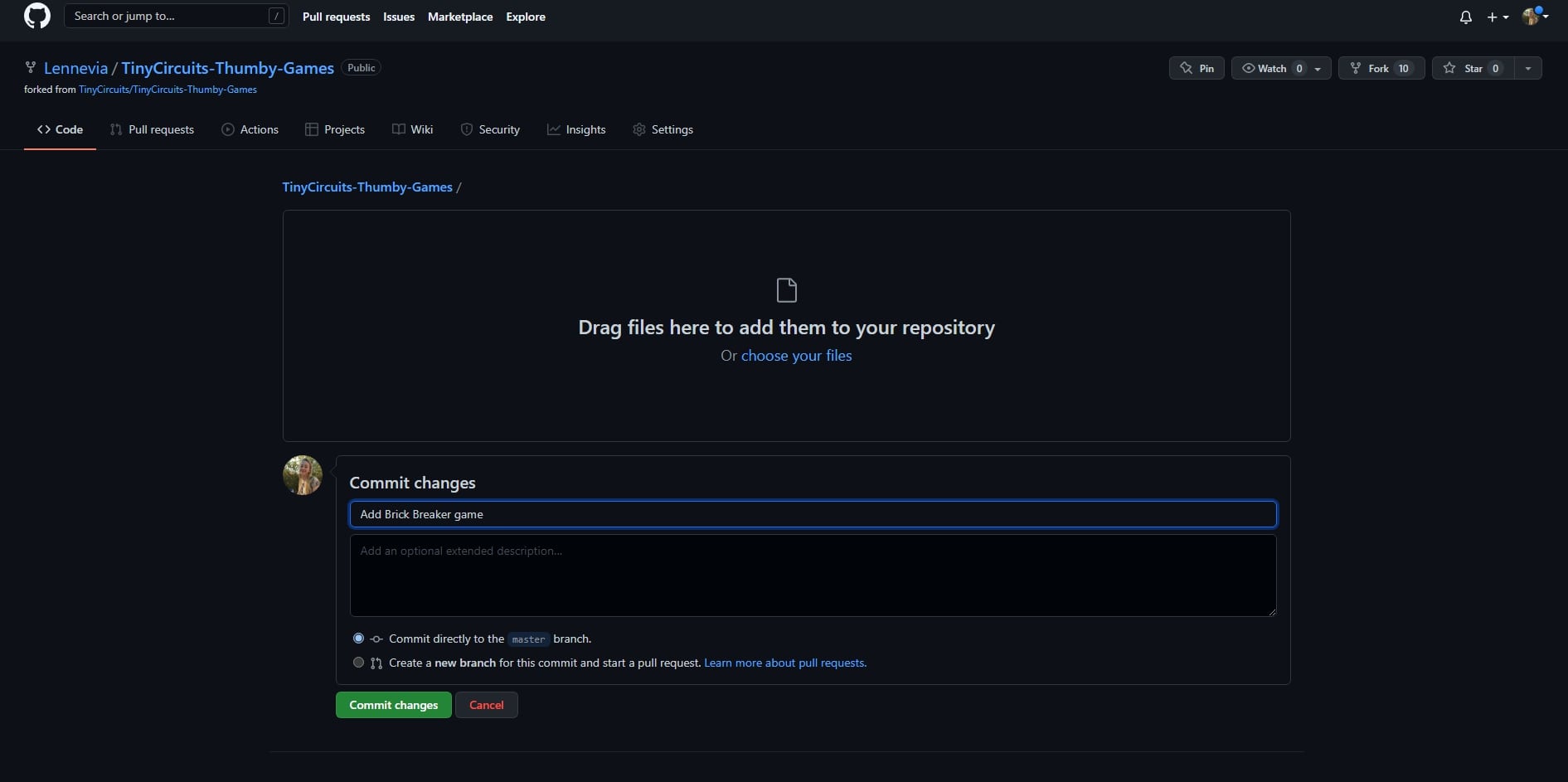 Submit Game - drag files